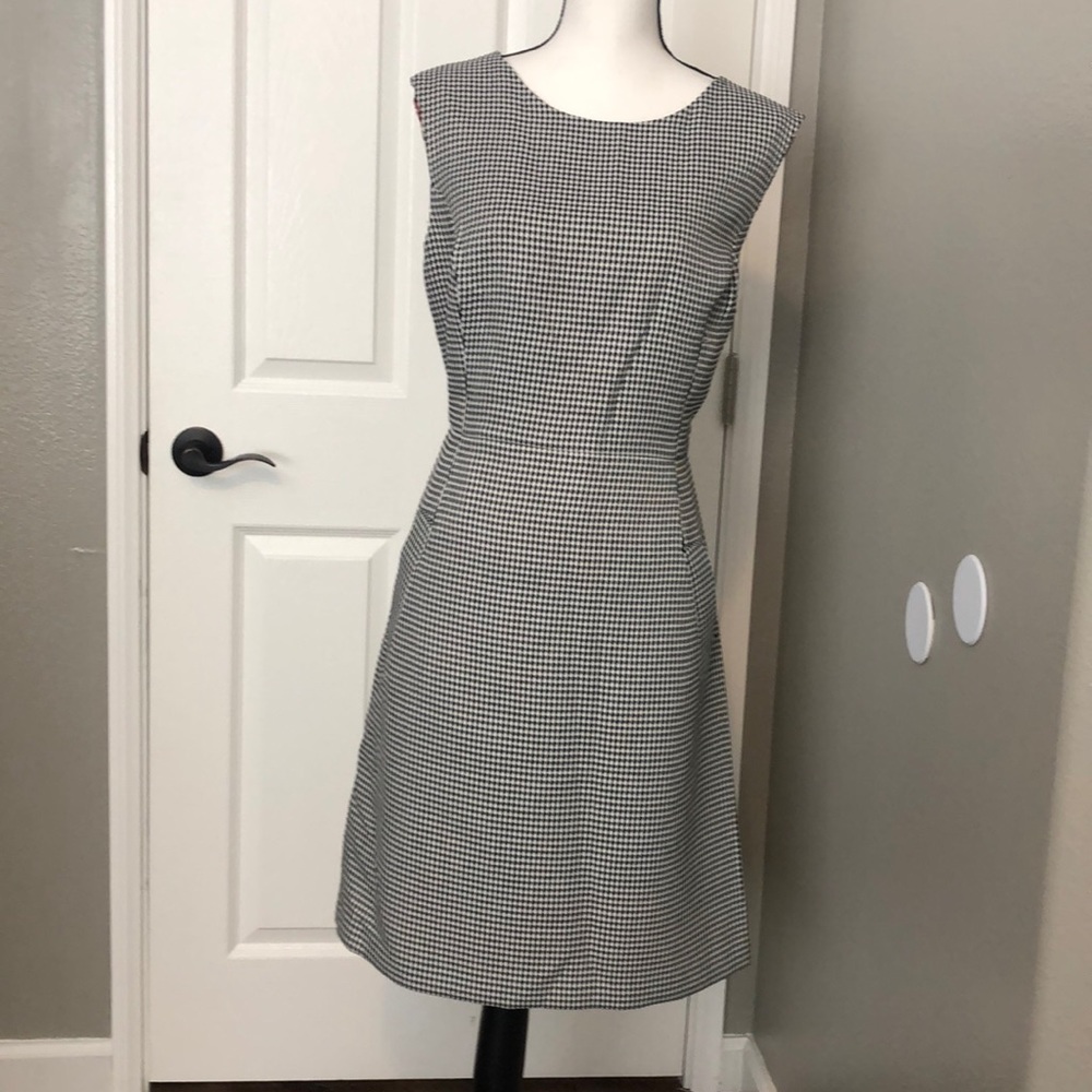 Classic Black and White Houndstooth Dress